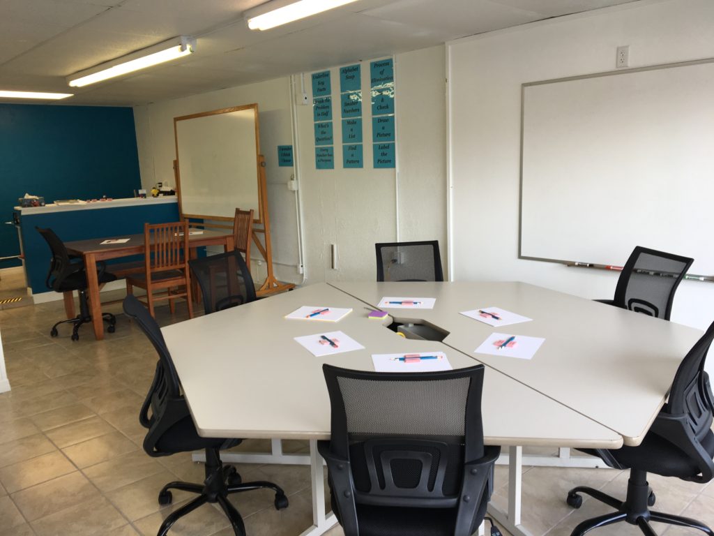 To help us tutor more students we have added a large table for our main study area.