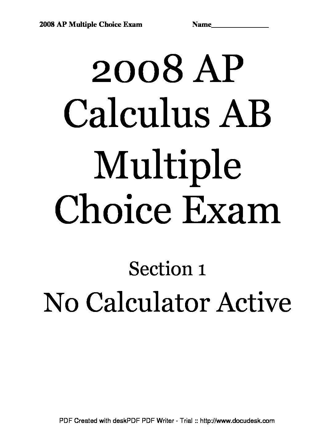 Ap calculus ab 2008