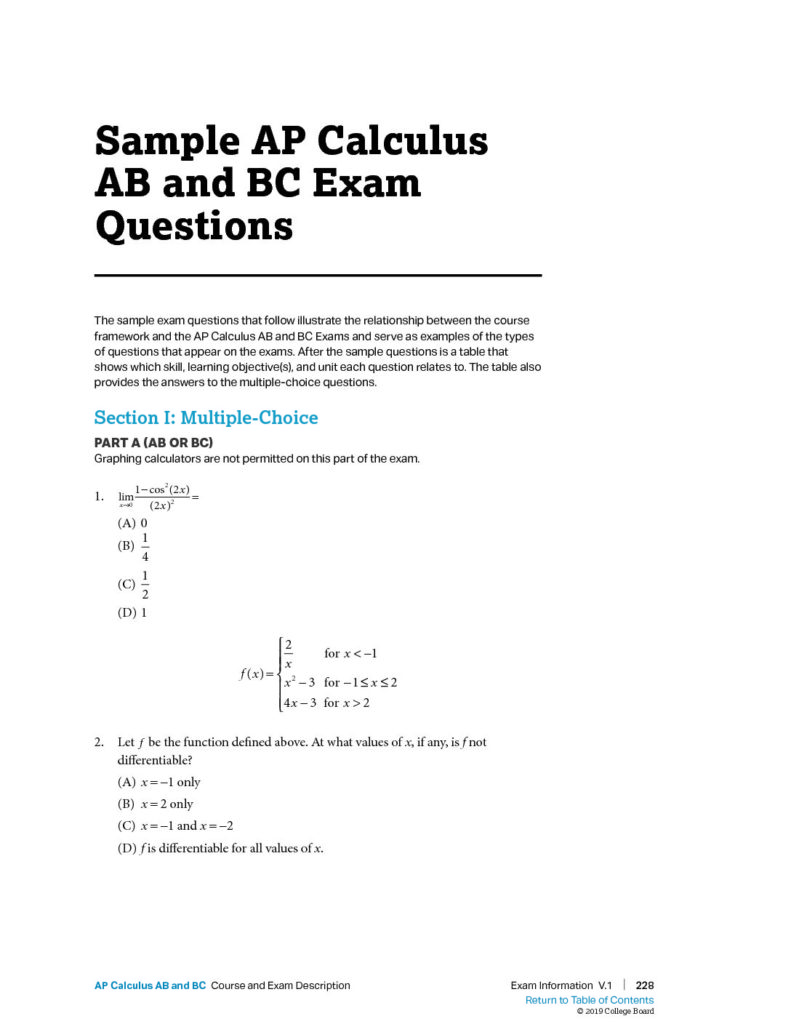 2019-AP-Calculus-AB-and-BC-Practice-Exam-And-Answers | Transformative ...